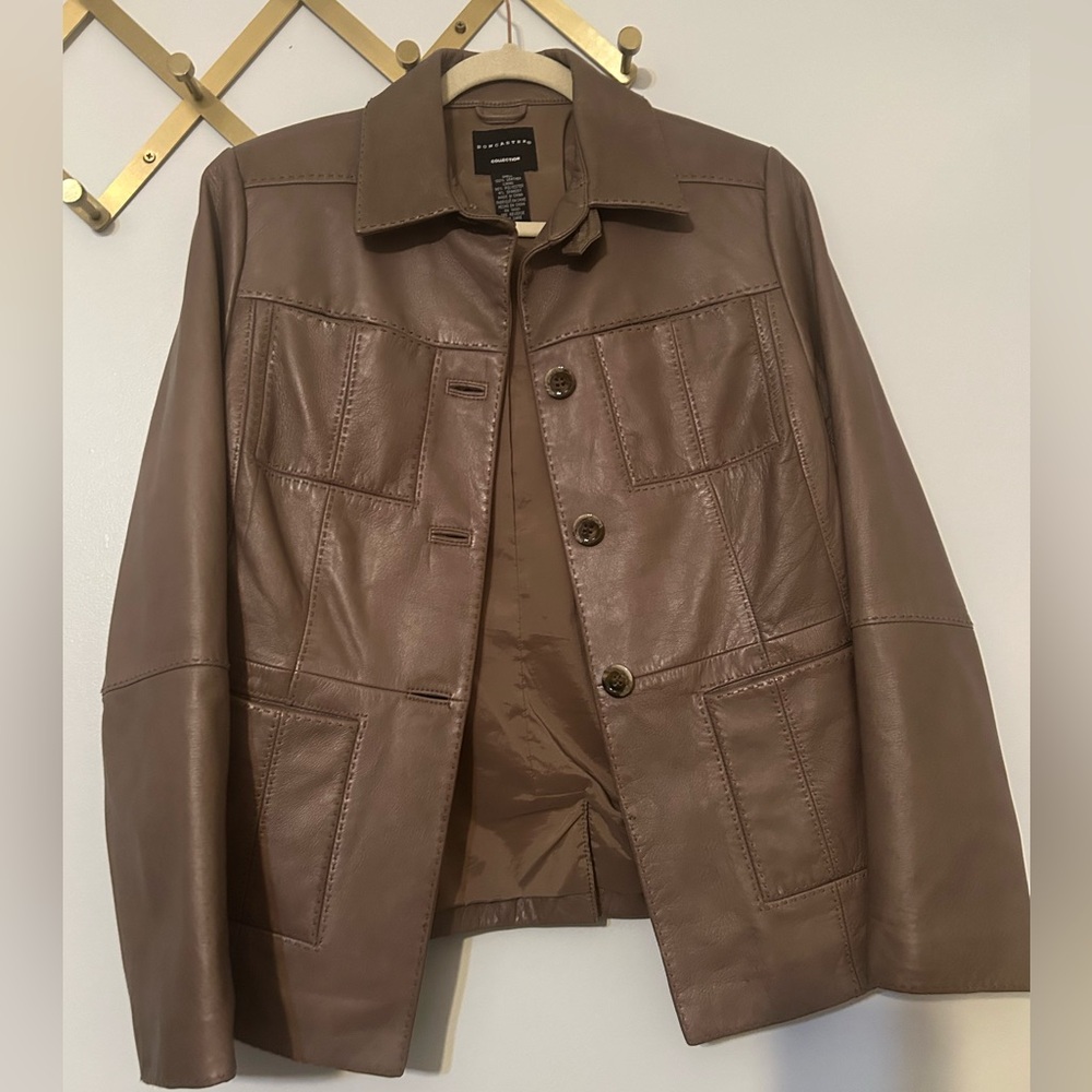 Doncaster Brown Leather Coat Jacket